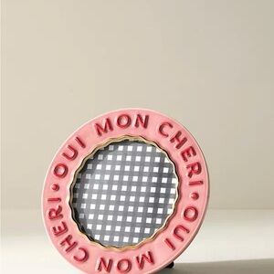 NEW Anthropologie Claudette Mon Cheri Text Stoneware Picture Frame Pink